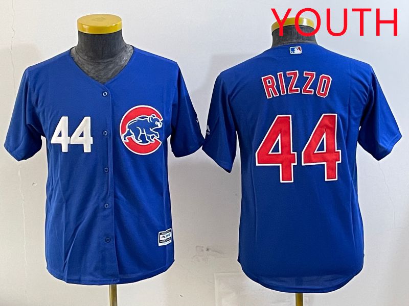 Youth Chicago Cubs #44 Rizzo Blue Game 2025 Nike MLB Jersey style 3